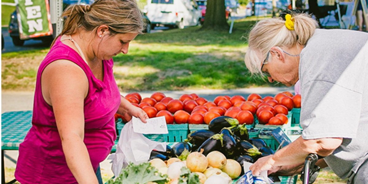 Farmers Market Image with Two Women